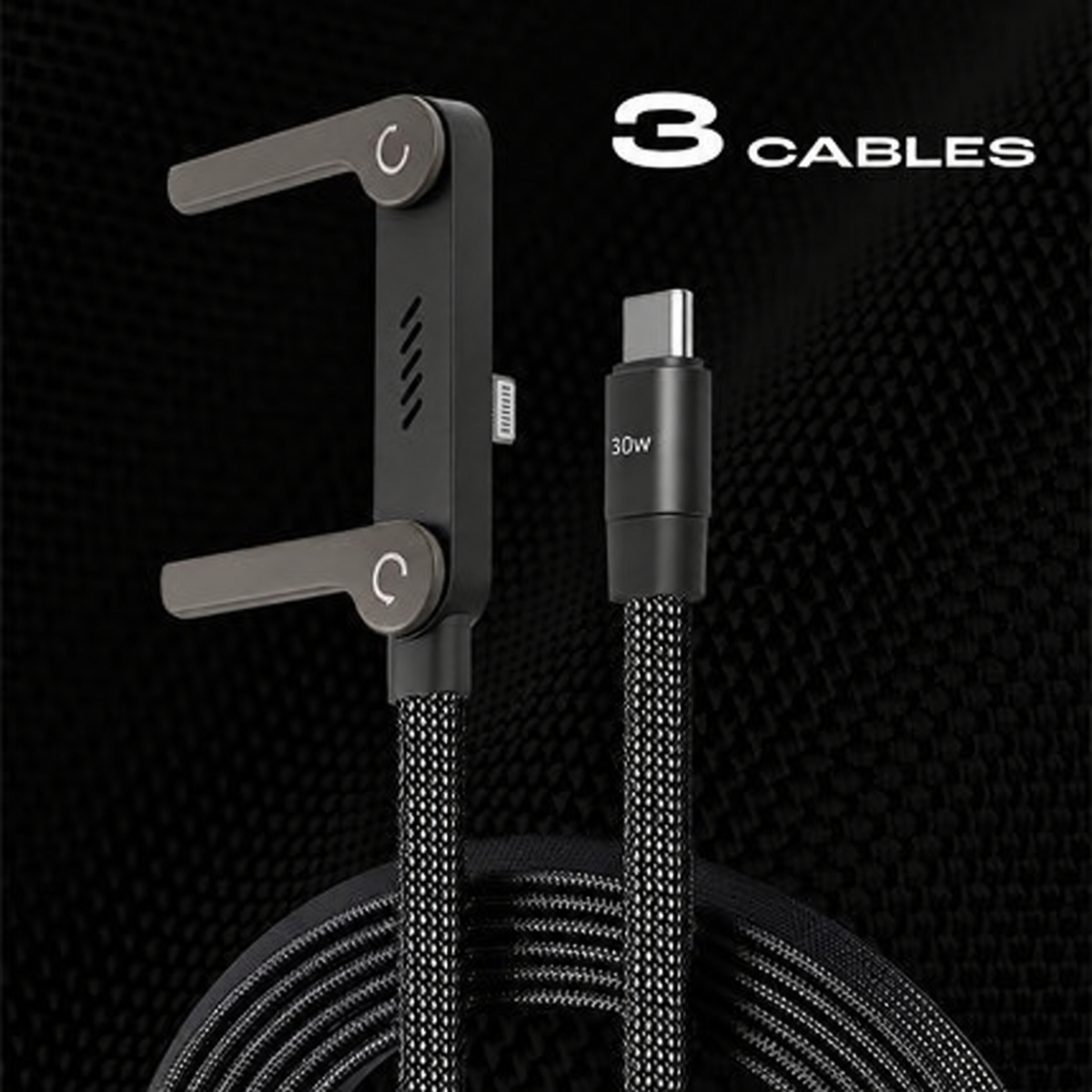 🚨 FLASH SALE — 🔋240W Braided Fast Charge Cable With Built-in Phone Stand