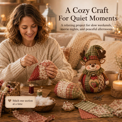 🎄 Save 50% | Christmas Patchwork Doll Sewing Kit – A Cosy Craft for Quiet Moments
