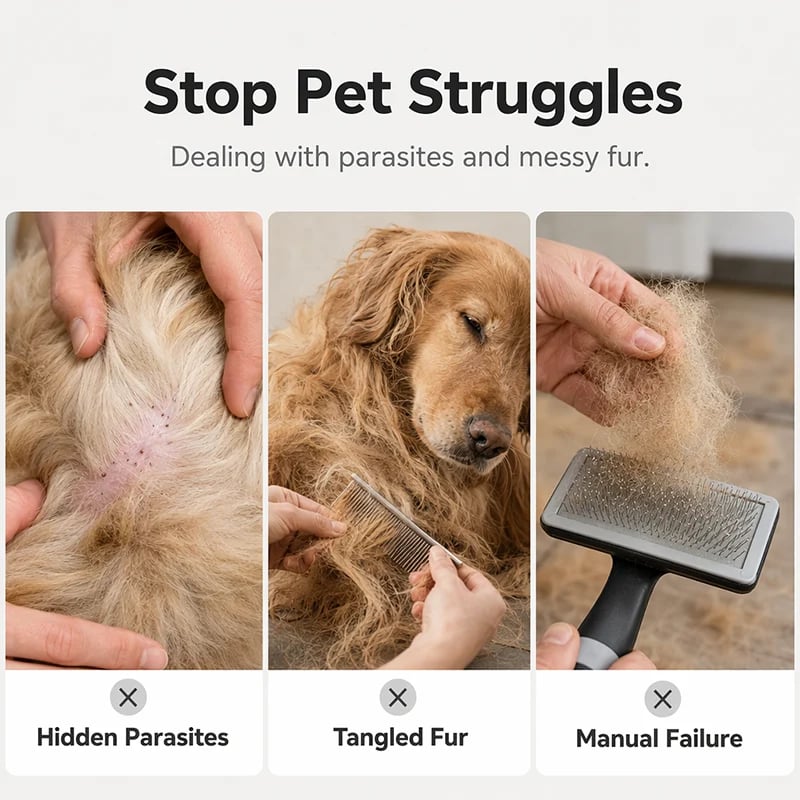 🔥Electric Pet Grooming Comb🐕Keep your furry friends away from mites, fleas and tangled fur!