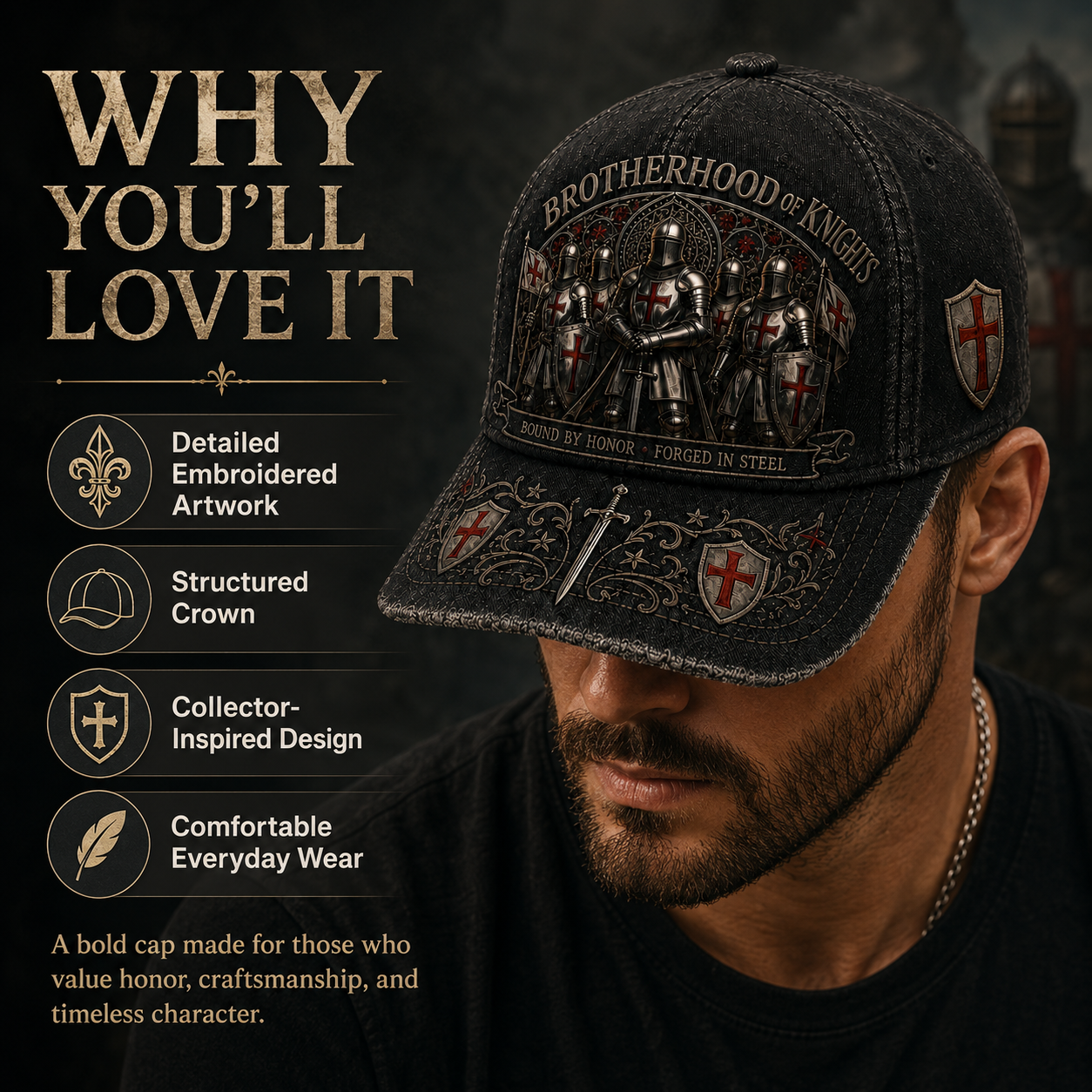 ⚔️ Brotherhood Of Knights Honor Cap 🎁 Free Honor Coin With Every Cap