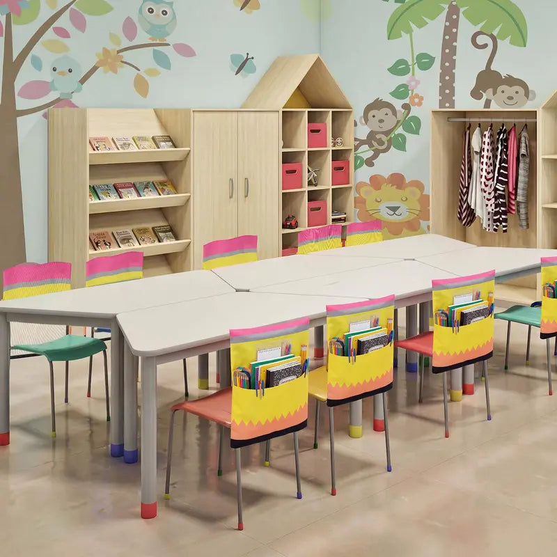 Crayon Chair Back Pockets for Classroom Storage