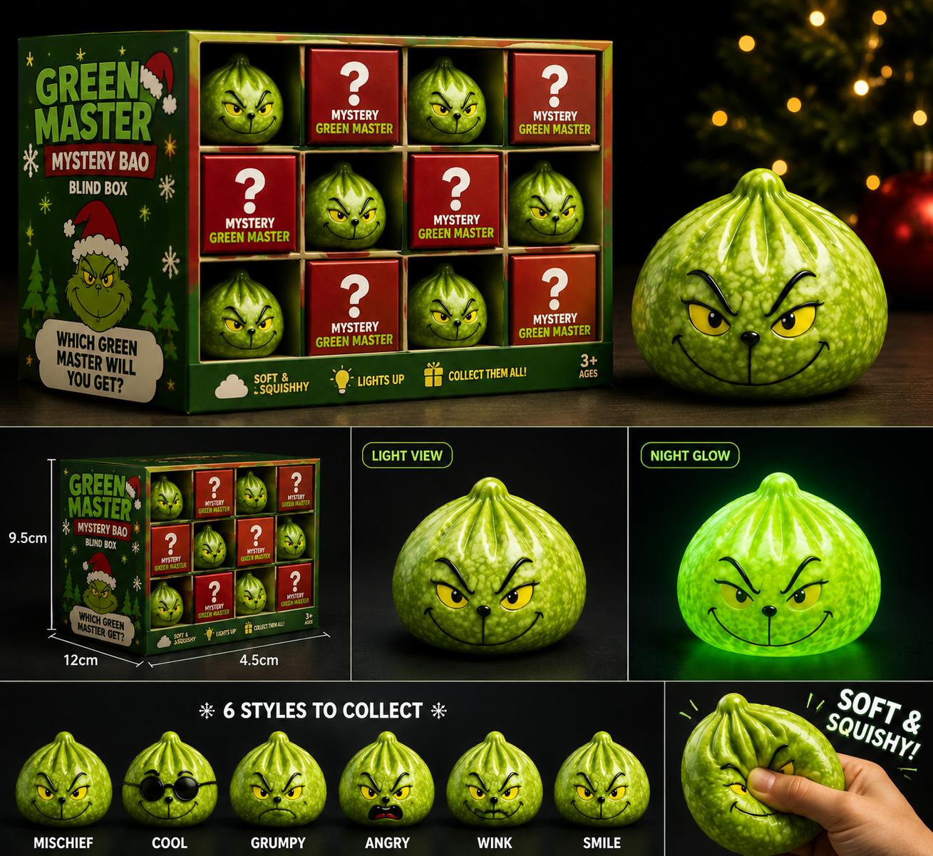 Christmas-themed green monster squeeze-and-play gift box 🎉50%OFF
