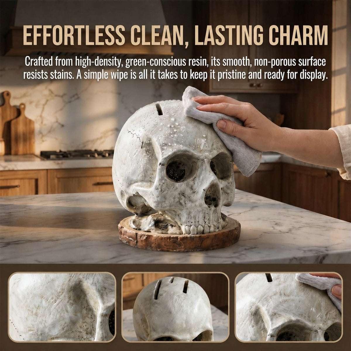 Resin Skull Knife Holder 💀🔪 A Hand-Painted Skull Sculpture That Actually Holds Your Knives