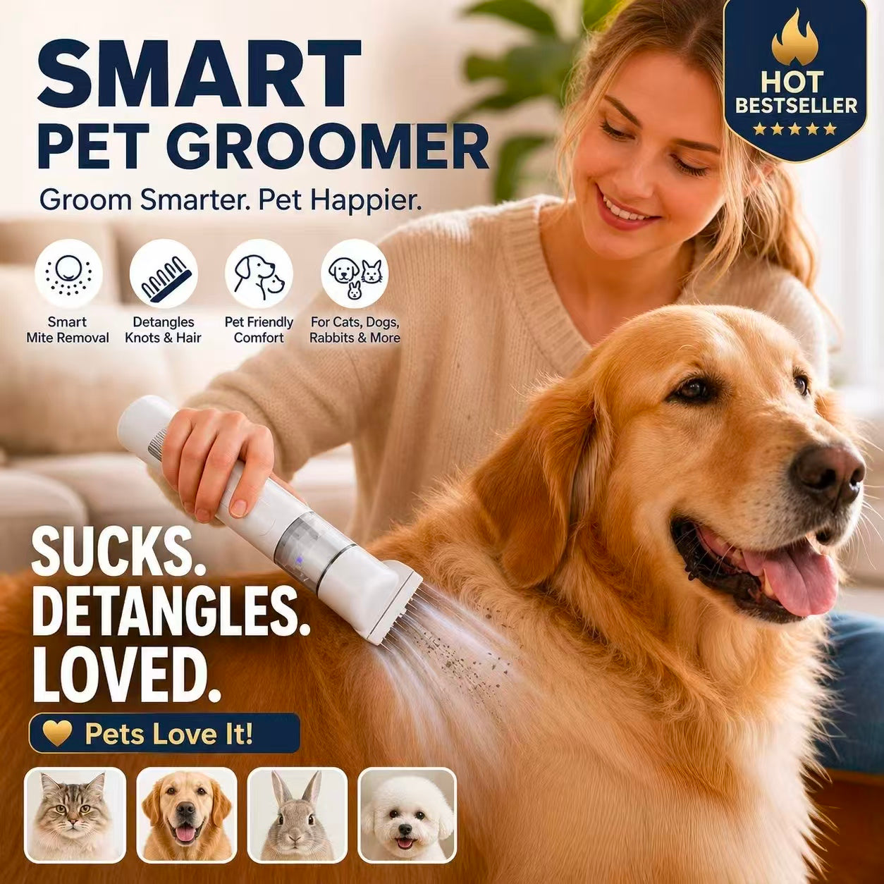 🔥Electric Pet Grooming Comb🐕Keep your furry friends away from mites, fleas and tangled fur!