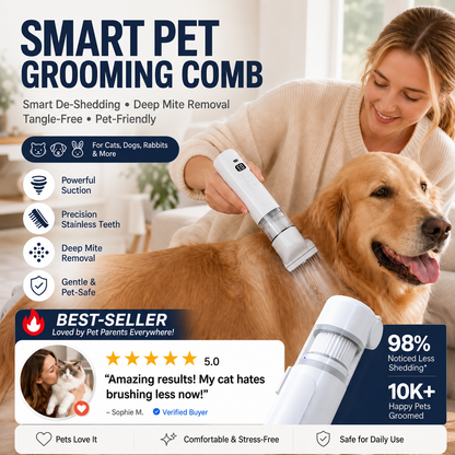 🔥Electric Pet Grooming Comb🐕Keep your furry friends away from mites, fleas and tangled fur!