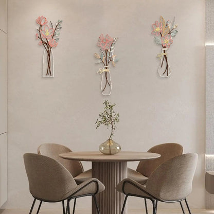 🔥LAST DAY 50% OFF - 🌸 3-Piece Metal Flower Wall Art – Rustic Farmhouse Decor for Home, Porch & Living Spaces