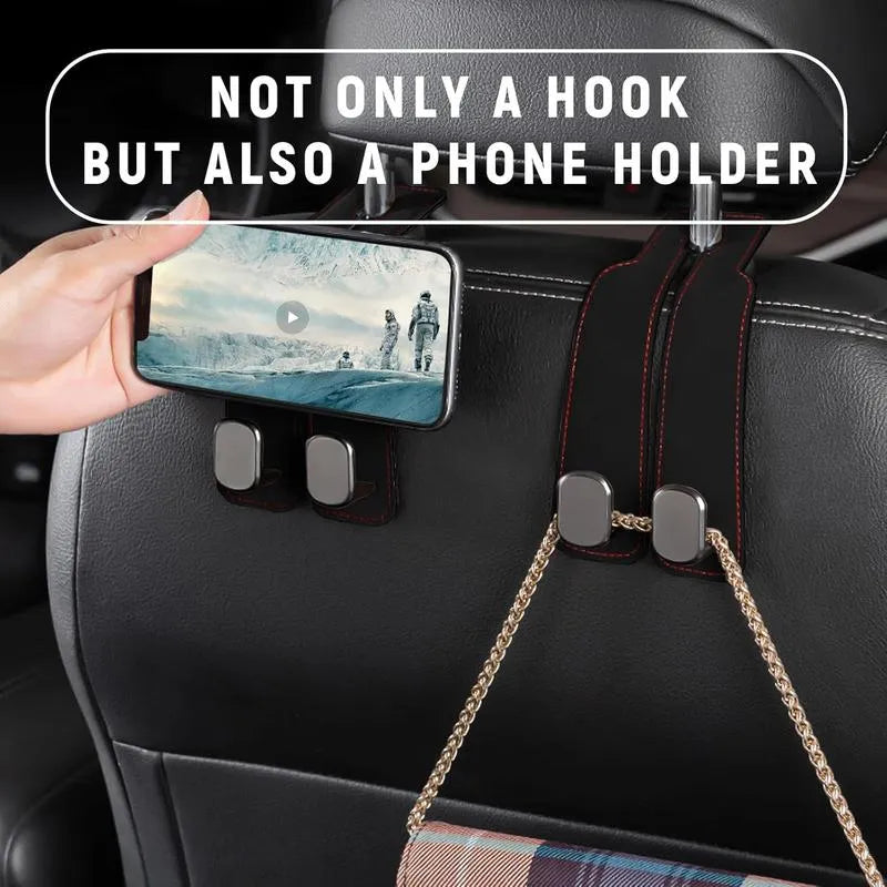 🔥🚗 4 Pack Car Seat Back Storage Hooks 💥 Double Hook Holder for Convenient Storage