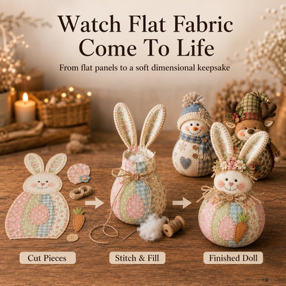 🎄 Save 50% | Christmas Patchwork Doll Sewing Kit – A Cosy Craft for Quiet Moments