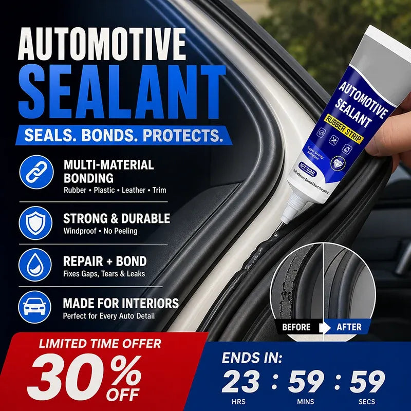 ⭐🚗50% OFF NOW! Car Door Rubber Sealant Adhesive – 2‐In‐1 Seal & Bond Automotive Repair Glue, Fixes Rubber Strip Gaps