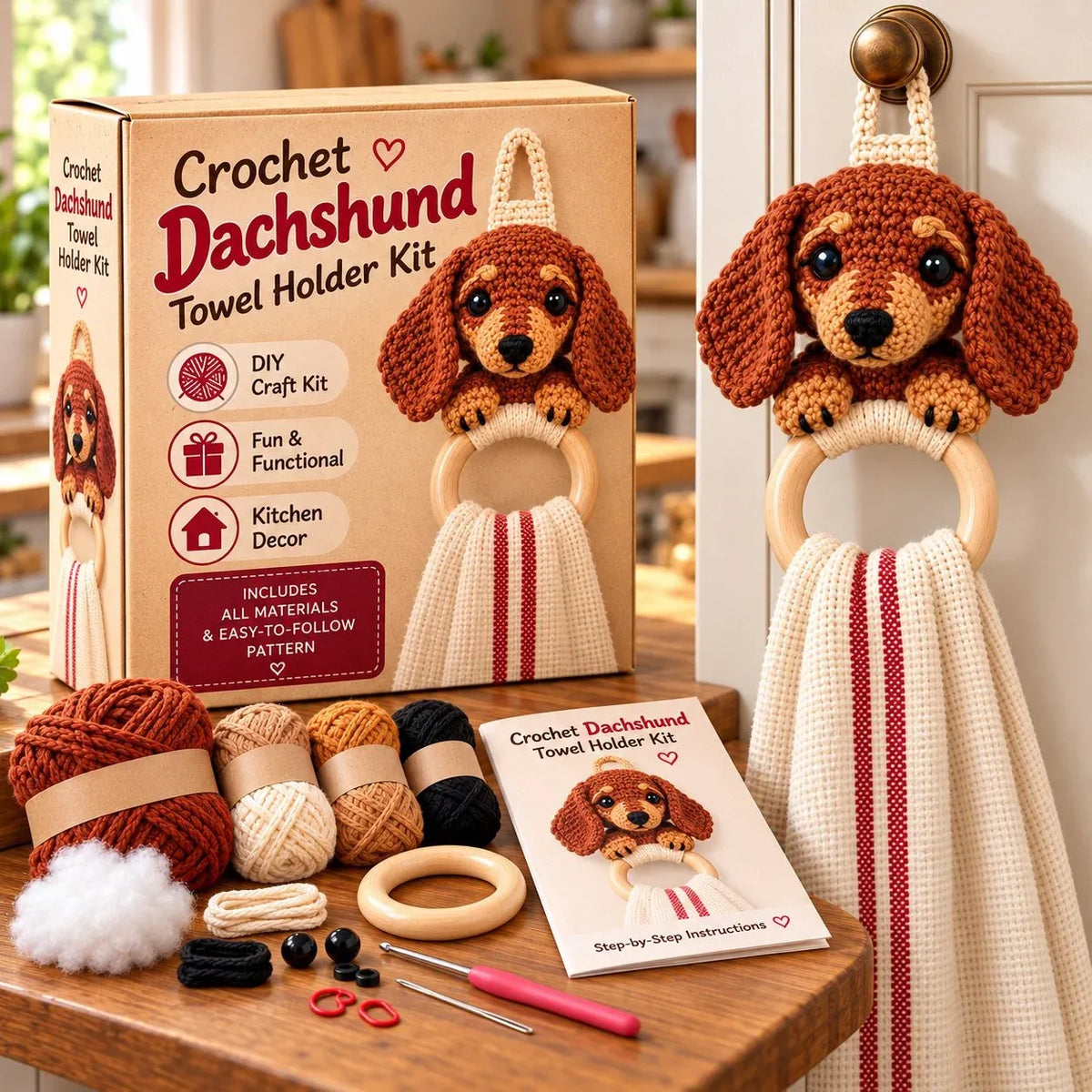TopSpire®Crochet Dachshund Towel Holder Kit