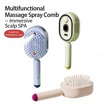 Electric spray air cushion massage comb with mist function for hair care