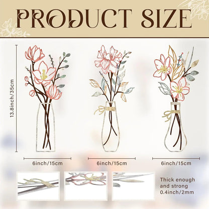 🔥LAST DAY 50% OFF - 🌸 3-Piece Metal Flower Wall Art – Rustic Farmhouse Decor for Home, Porch & Living Spaces