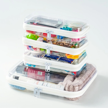 📦Rigid transparent zippered multi-functional storage box