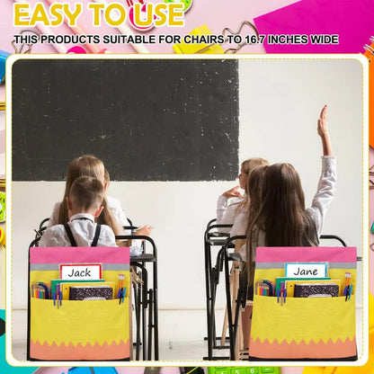 Crayon Chair Back Pockets for Classroom Storage