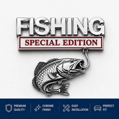 🎣 Fishing Special Edition Premium 3D Metal Vehicle Emblem Badge