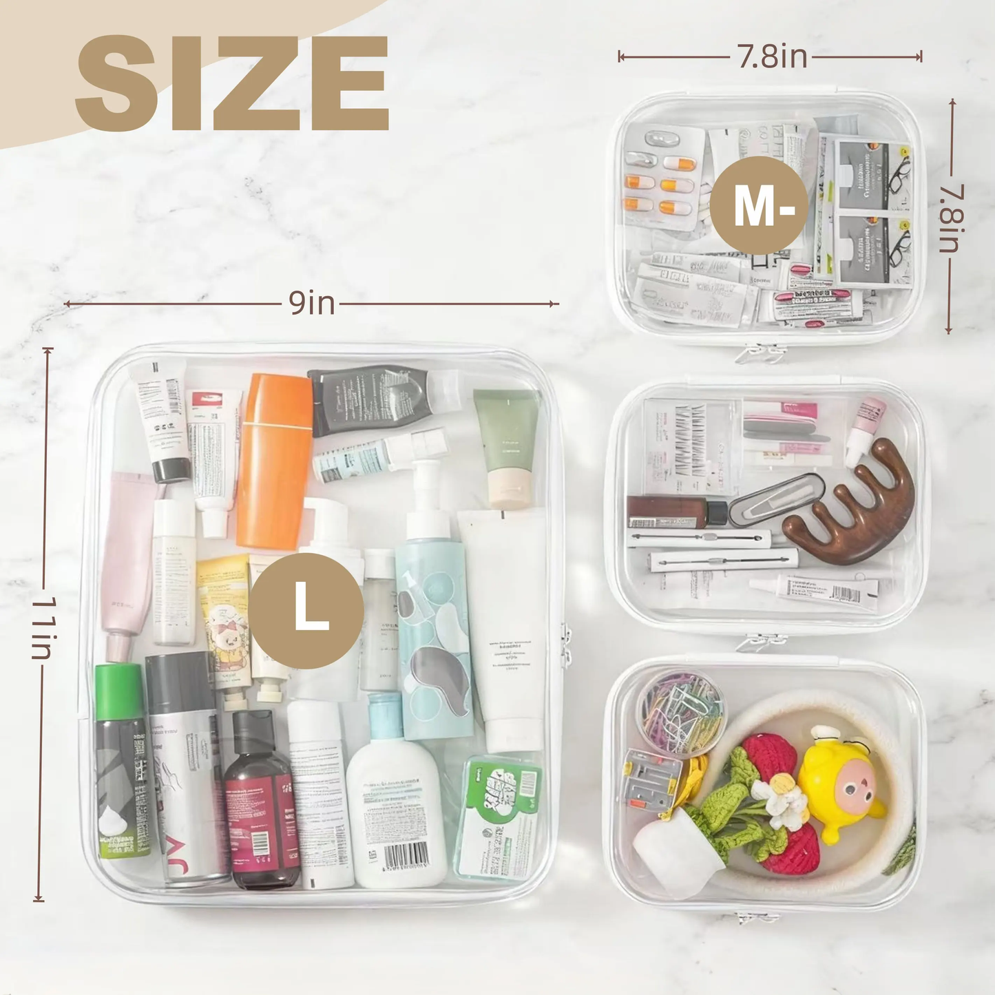📦Rigid transparent zippered multi-functional storage box
