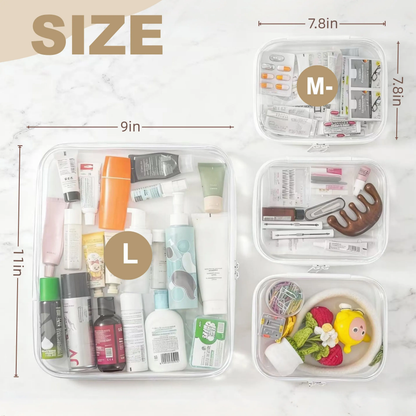 📦Rigid transparent zippered multi-functional storage box
