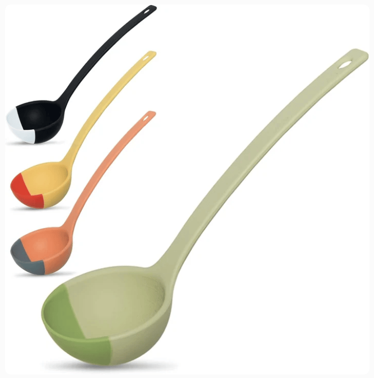 Silicone Spoon - Colorful Silicone Spatula Ladle with a Soft Top to Mold to your Pots & Pans
