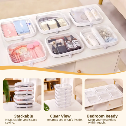 📦Rigid transparent zippered multi-functional storage box