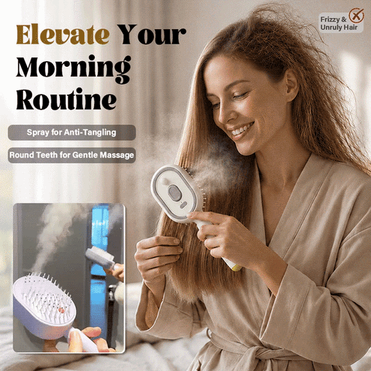 Close-up of the nano mist spray nozzle on the electric massage comb