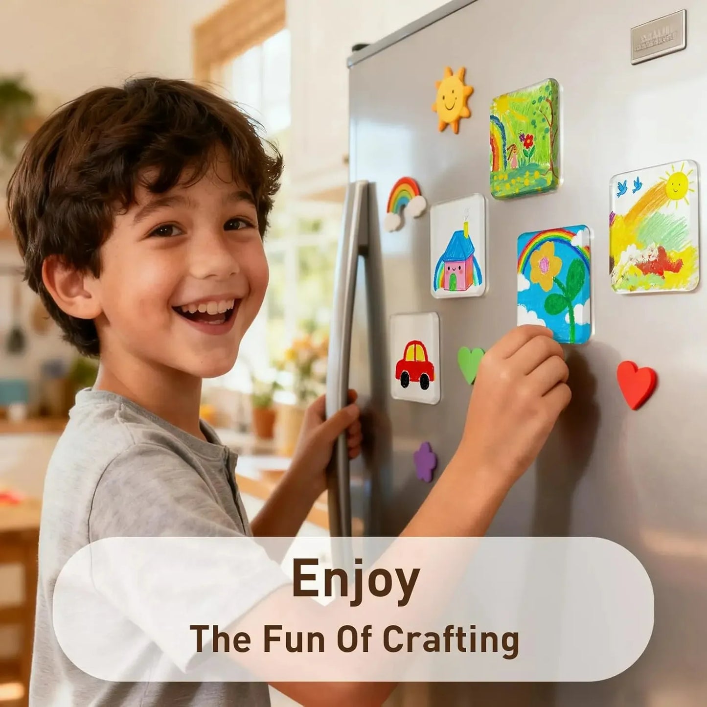 🎞️✂️ 10-Pack 2" Clear Acrylic Fridge Magnets – DIY Photo Frames with 3D Effect