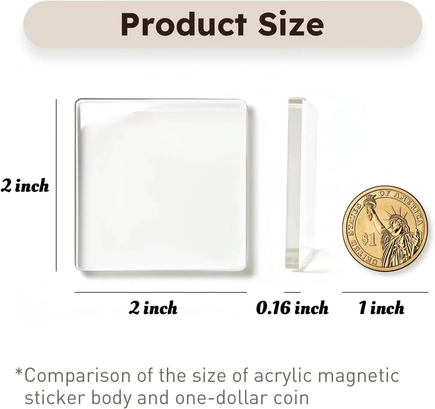 🎞️✂️ 10-Pack 2" Clear Acrylic Fridge Magnets – DIY Photo Frames with 3D Effect