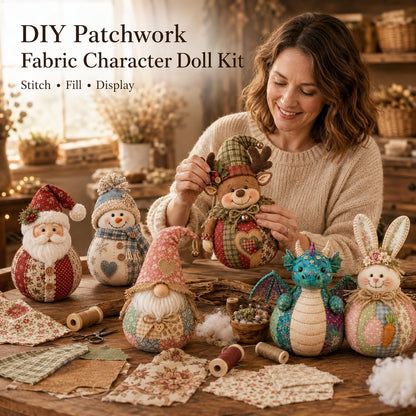 🎄 Save 50% | Christmas Patchwork Doll Sewing Kit – A Cosy Craft for Quiet Moments