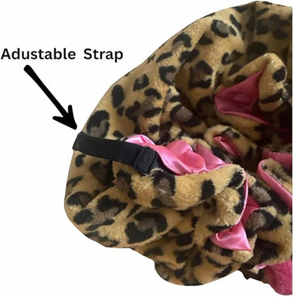 🎀Leopard Print & Pink Teddy Bonnet✨