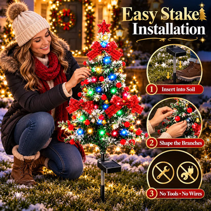 🎄 Solar Cedar Christmas Tree Lights| Festive Outdoor Holiday Decor🔥