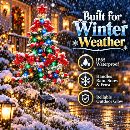 🎄 Solar Cedar Christmas Tree Lights| Festive Outdoor Holiday Decor🔥