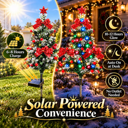 🎄 Solar Cedar Christmas Tree Lights| Festive Outdoor Holiday Decor🔥