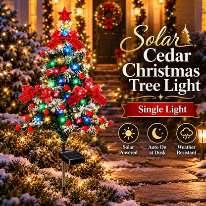 🎄 Solar Cedar Christmas Tree Lights| Festive Outdoor Holiday Decor🔥