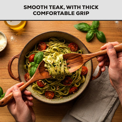 The TeakWood QRAVION™ | Premium Non-Toxic Utensil Set Teak Wood Utensils