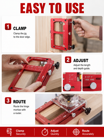 🔨 Adjustable Door Hinge Jig for Precise Mortising