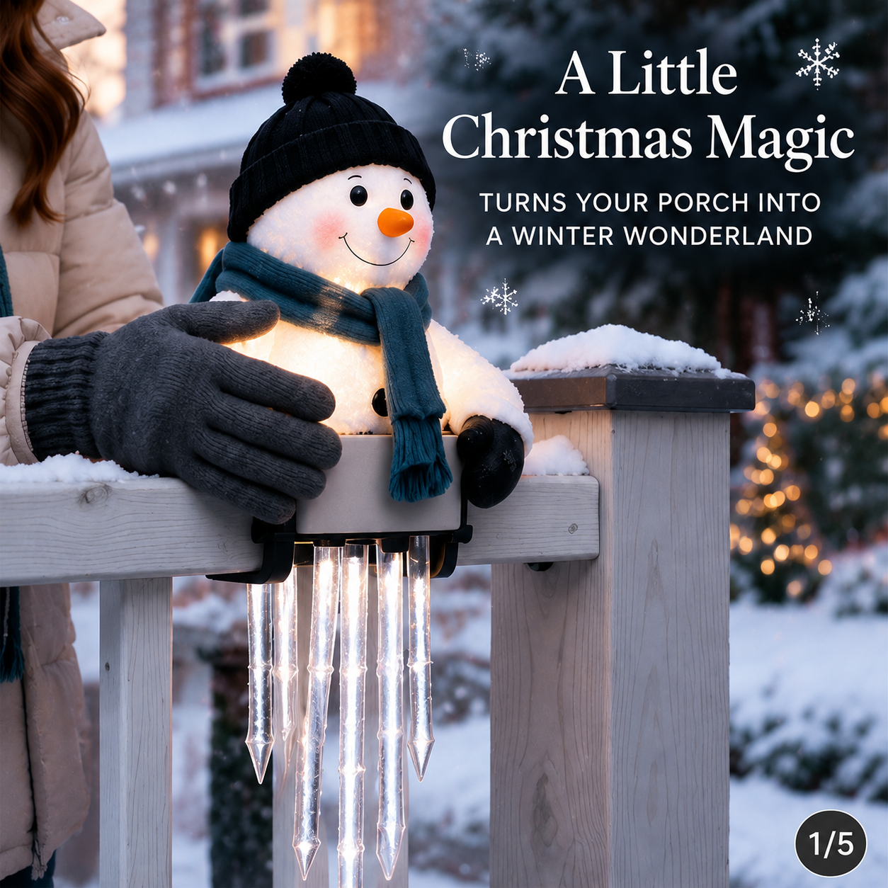 🔥 Today 50% OFF - WinterGlow Snowman Icicle Light Decor