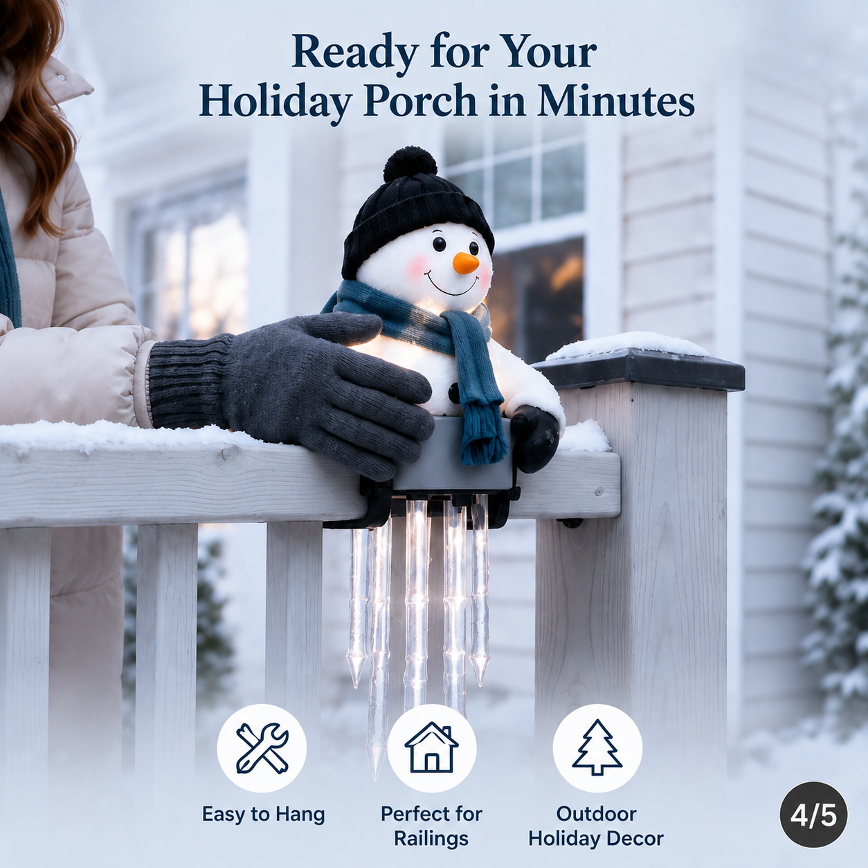 🔥 Today 50% OFF - WinterGlow Snowman Icicle Light Decor