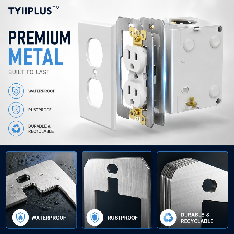 Wall Plate Spacers – Heavy-Duty Metal Outlet Leveling Plates for Loose Boxes