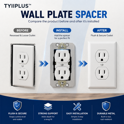 Wall Plate Spacers – Heavy-Duty Metal Outlet Leveling Plates for Loose Boxes