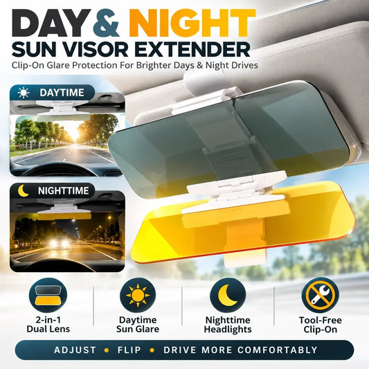 🎁2-in-1 Day & TopSpire®Night Anti-Glare Car Sun Visor Extender