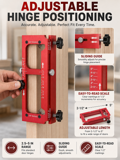🔨 Adjustable Door Hinge Jig for Precise Mortising