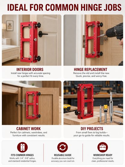 🔨 Adjustable Door Hinge Jig for Precise Mortising