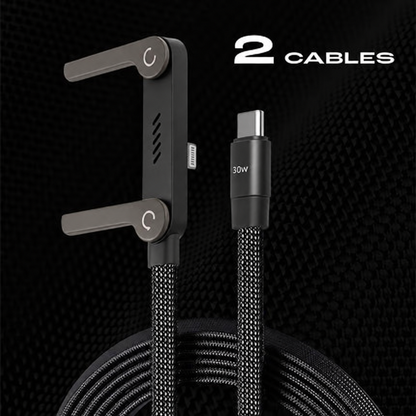 🚨 FLASH SALE — 🔋240W Braided Fast Charge Cable With Built-in Phone Stand
