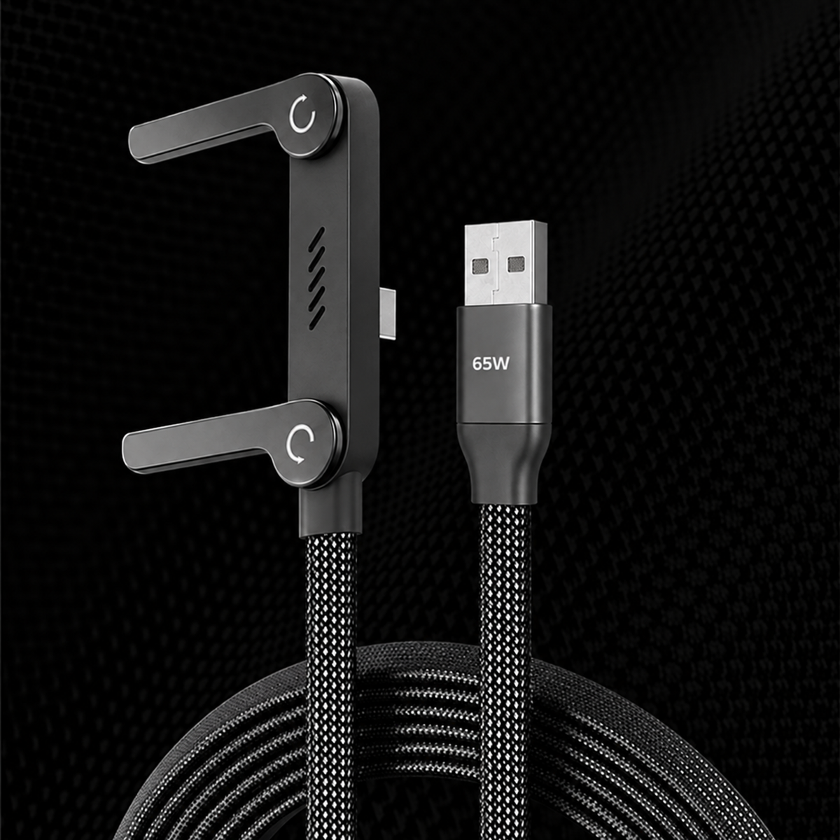 🚨 FLASH SALE — 🔋240W Braided Fast Charge Cable With Built-in Phone Stand