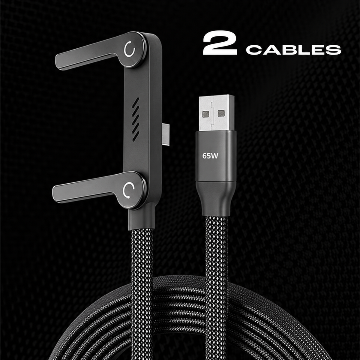 🚨 FLASH SALE — 🔋240W Braided Fast Charge Cable With Built-in Phone Stand