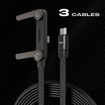 🚨 FLASH SALE — 🔋240W Braided Fast Charge Cable With Built-in Phone Stand
