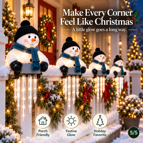 🔥 Today 50% OFF - WinterGlow Snowman Icicle Light Decor