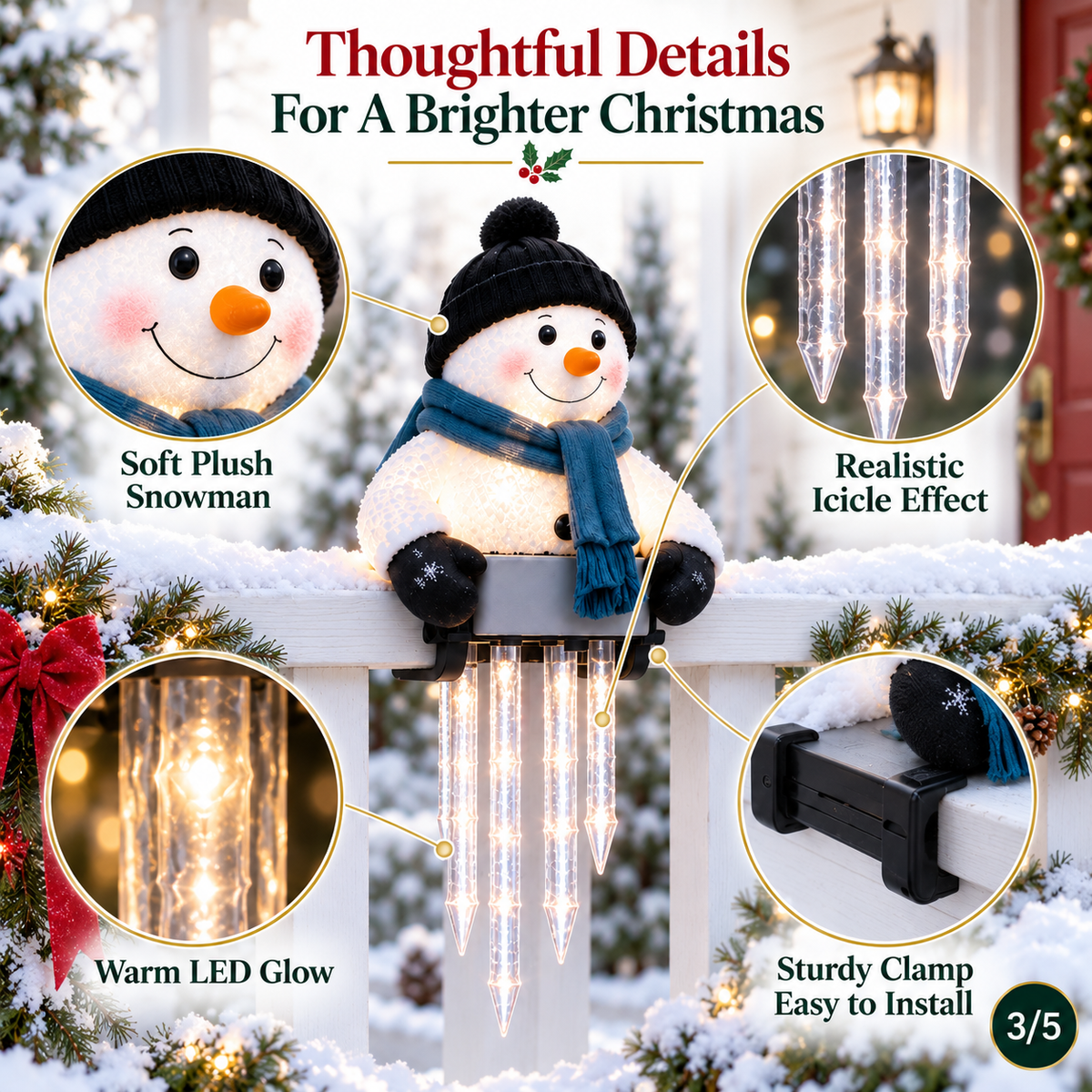 🔥 Today 50% OFF - WinterGlow Snowman Icicle Light Decor