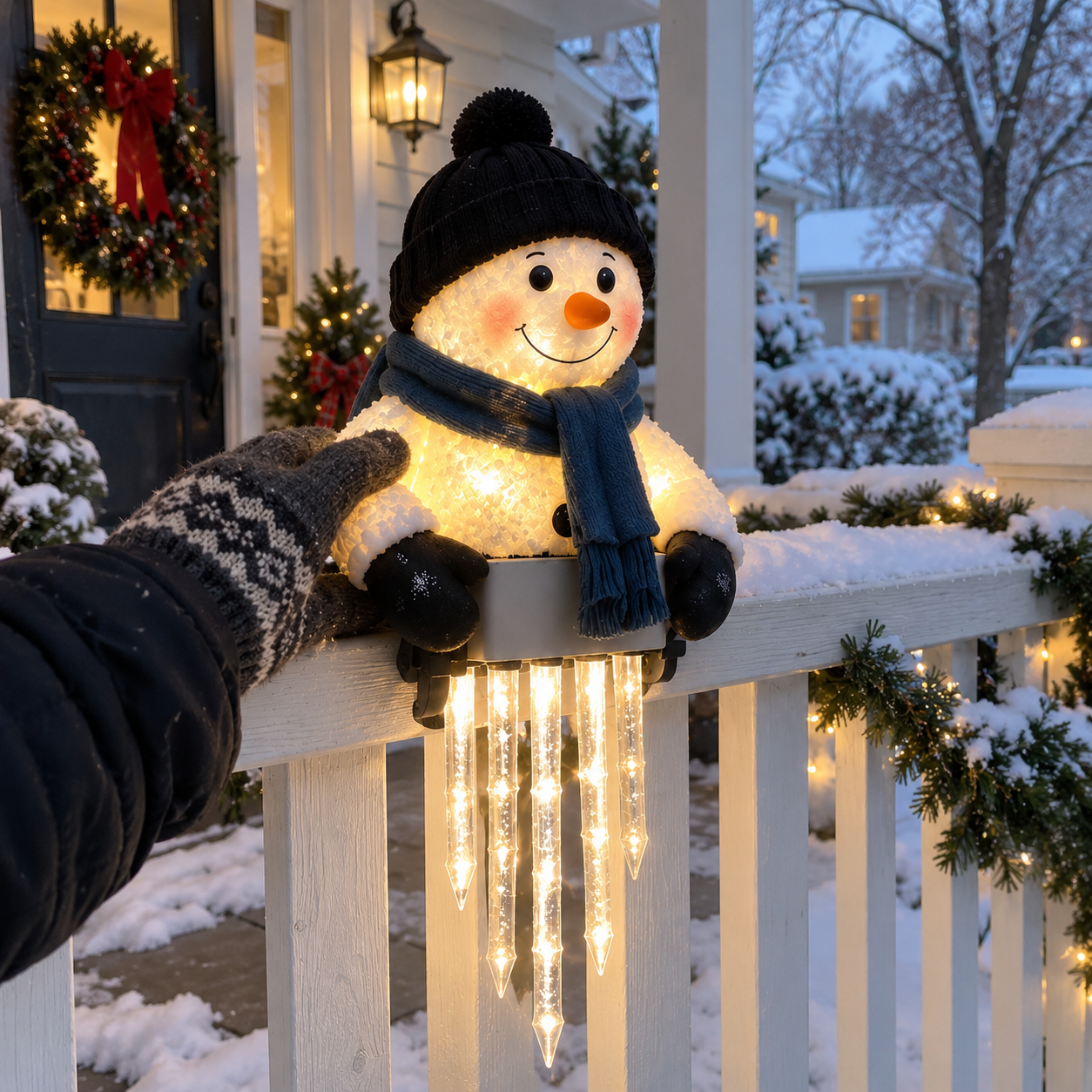 🔥 Today 50% OFF - WinterGlow Snowman Icicle Light Decor