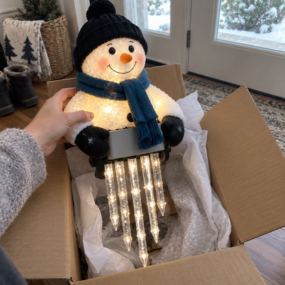🔥 Today 50% OFF - WinterGlow Snowman Icicle Light Decor