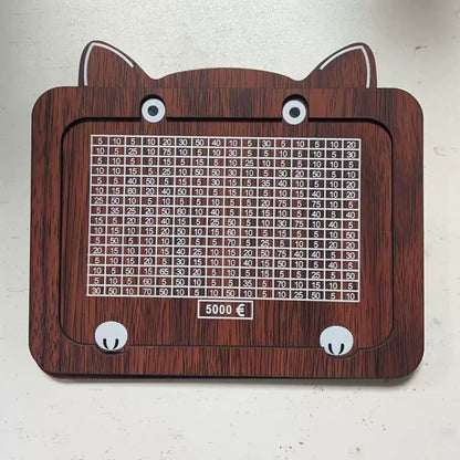 Shaped Wooden Money Saving Challenge Box, $1000 Cash Savings Box for Children or Adults，Coin Bank for Boys and Girls（with Erasable Pen）